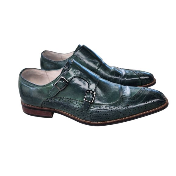 Giovanni Koleman Burnished Leather Double Monk Strap Dress Shoes 12 - Picture 4 of 10